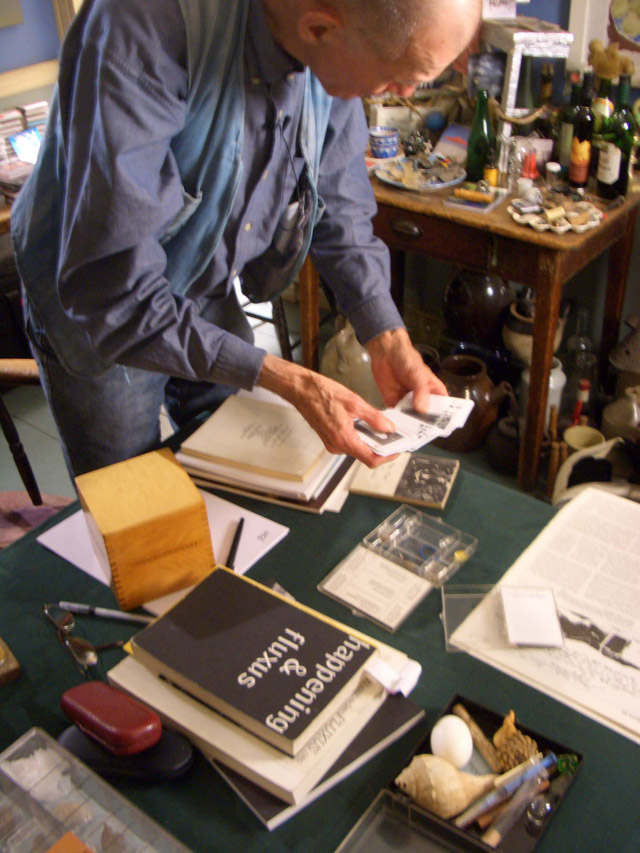 In the studio of Geoffrey Hendricks. New York, 2009.  Photo by Christoph Schreiber.