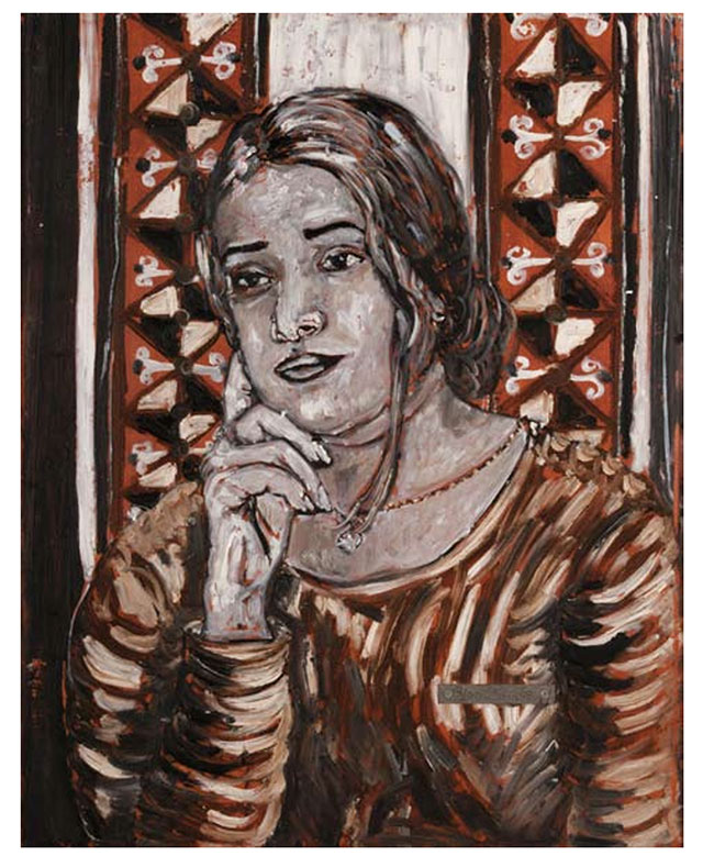 Khader Oshah, Samar, oil on wood plank,  60x75 cm, 2008