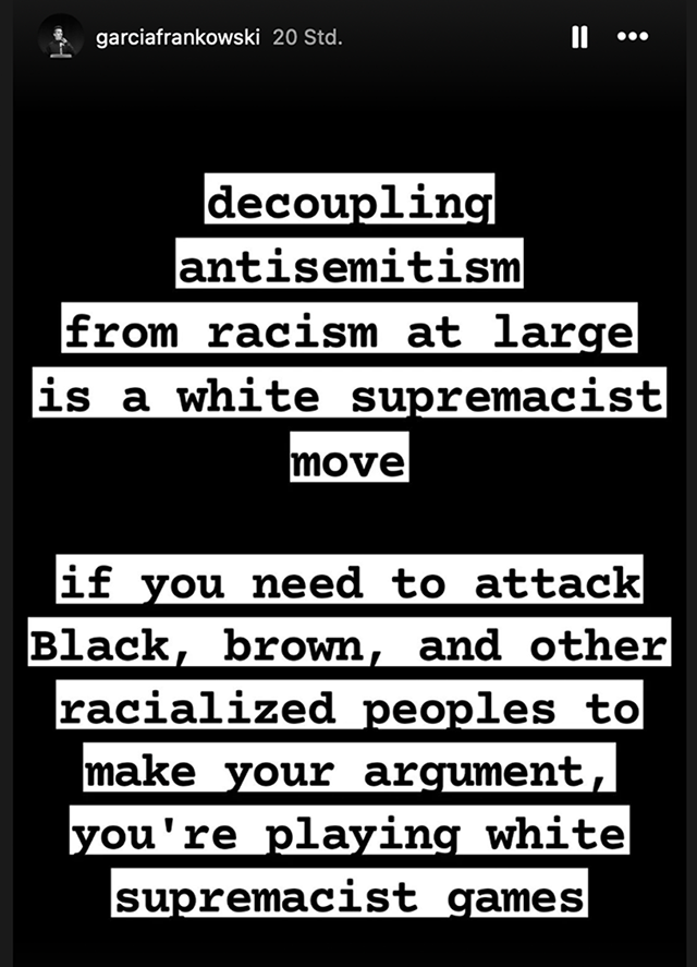Fig. 19: Screenshot from Cruz Garcia's and Nathalie Frankowski's Instagram account, March 2024.