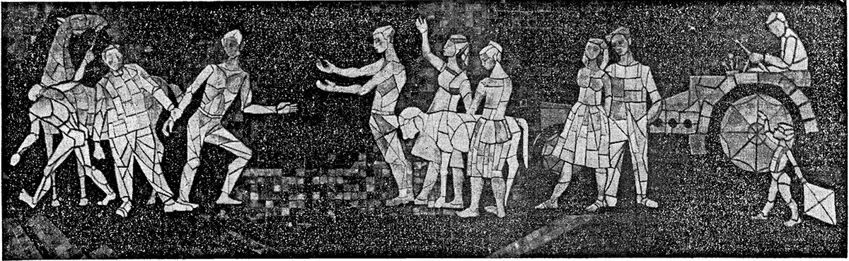 Doris Kahane, Vom Ich zum Wir, wall mosaic for the GDR pavilion of the World Agricultural Fair in Delhi, 1960.