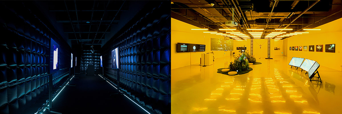   “巴别瓶：人工智能时代的语用、创造与生活形式”展览现场，中心美术馆ECP星星策展人支持项目，中国杭州。摄影：徐健  ©王旖旎、中心美术馆