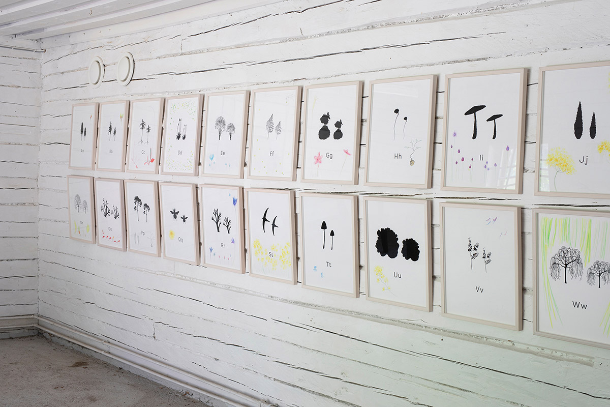 Katie Holten: Learning To Be Better Lovers (Forest School), 2025, detail. Helsinki Biennial 8.6.–21.9.2025, Vallisaari Island. Photo: HAM / Helsinki Biennial / Maija Toivanen